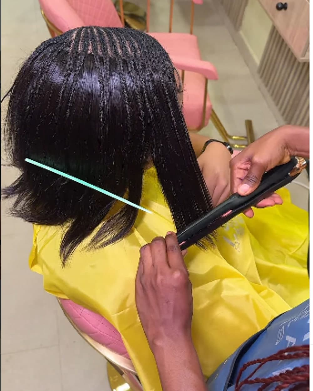 Silk Press & Braids Finish - hair