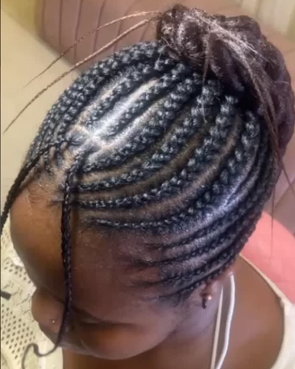 Cornrow Braided High Bun